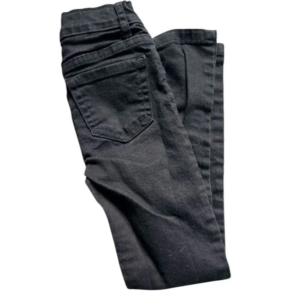 Youth Girls The Childrens Place Super Skinny Black Rinse Jeans - Sz 6 Slim